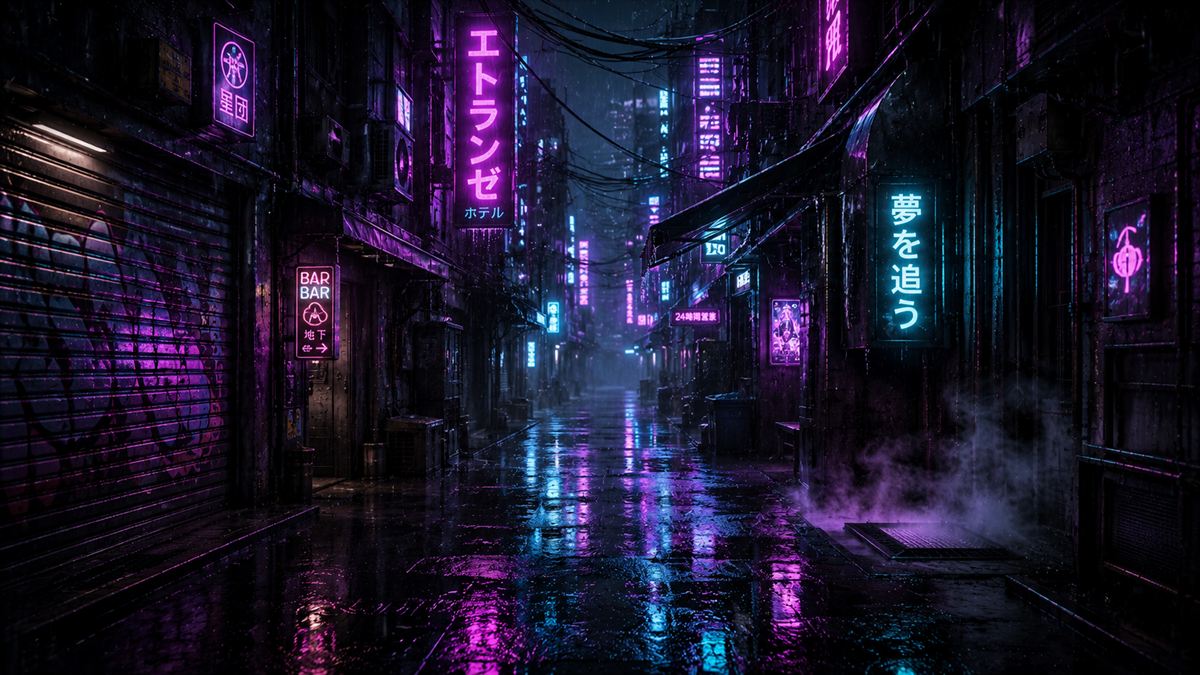 Neon Alley Rain